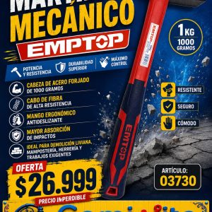 MARTILLO MECÁNICO 1000 G CON CABO ERGONOMICO